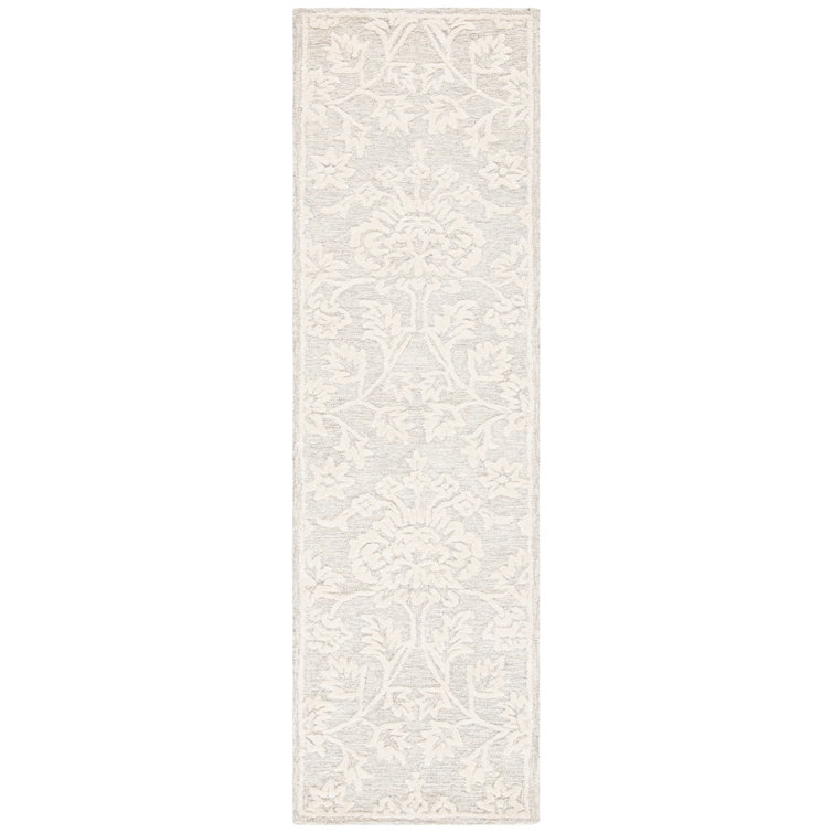Charlton Home® Shoshone Floral Handmade Tufted Wool Beige / Ivory Area